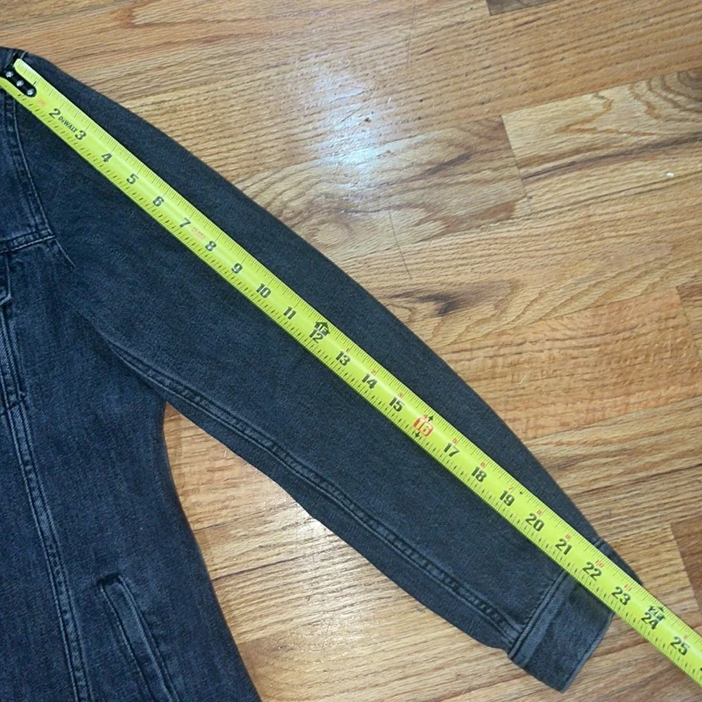 GAP Long Sleeve Denim Dress Icon Denim Duster Jacket Grey  Black M